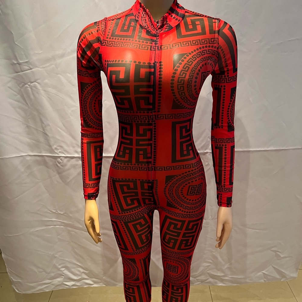 Stretch red suit